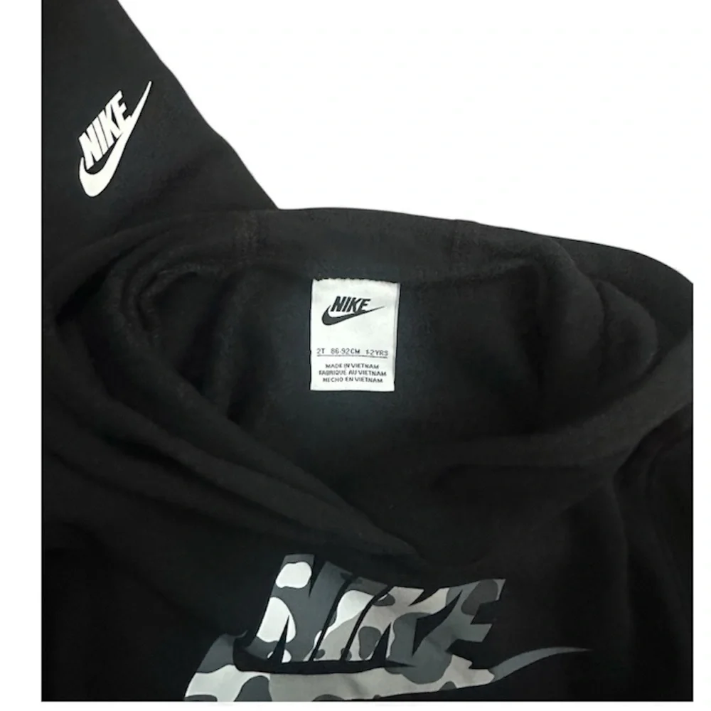 Nike Boys Camo Logo Hooded Sweatshirt & Jogger Pants 2PC Set Black Boys 2T NWT - Picture 5 of 5